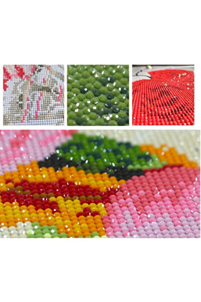 zola Diamond mosaic tapestry, red motorcycle pattern, 30 x 30 cm