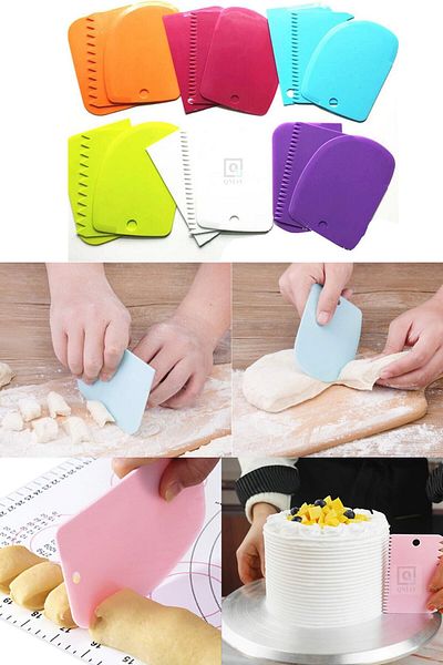 Plastlife Set of 3 Dough Cutting and Scraping Apparatus Dough Pastry Pastry Cake Donut Shaper Cutter Scraper Set