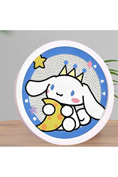 zola Diamond mosaic tapestry with frame, round, cinnamoroll pattern, 20 x 20 cm