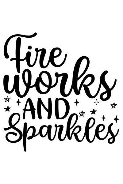 StoryGift Romania Sticker Exterior cu stelute si mesajul "Fireworks and spark...