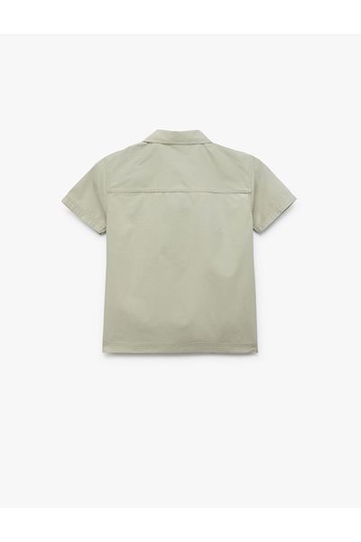 Koton Cotton Short Sleeve Shirt with Flap Pocket Detail