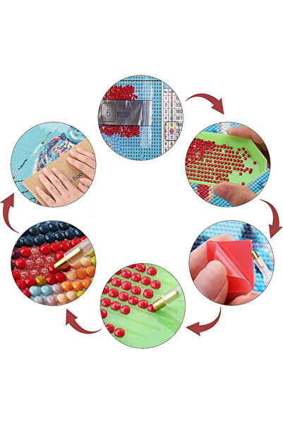 zola Diamond mosaic tapestry, deer in the forest pattern, 30 x 40 cm