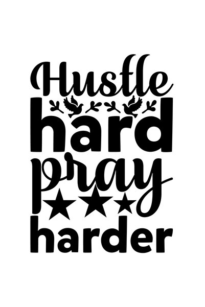 StoryGift Romania Sticker Eticheta 40CM Exterior cu textul "Munceste din greu, roaga-te si mai mult" , Vinyl Neg