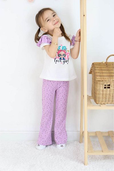 falcomini Girl's Pants T-Shirt. Summer 2-Piece Set 2/6 Years Old