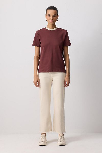 Touché Privé Ribbon Collar Short Sleeve T-Shirt