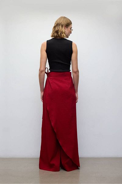 BE BLUE DarK Red Pareo Trousers - Relaxed Fit