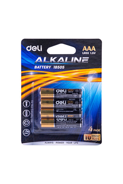 Deli Baterii alcaline R3 (AAA) Set 4 buc. Deli