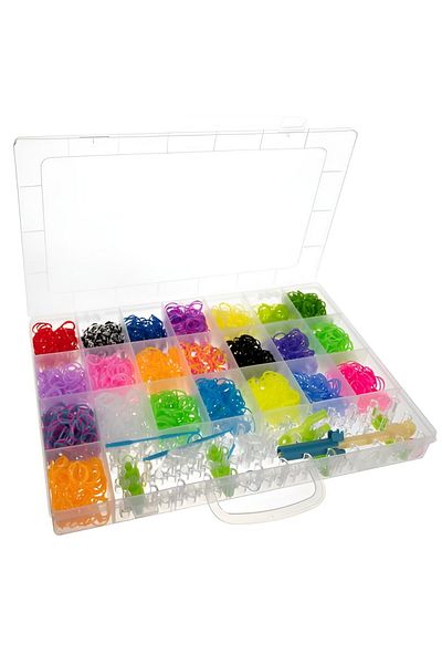 zola Bracelet creation set with 4400 elastics, accessories included, multicolor, storage box