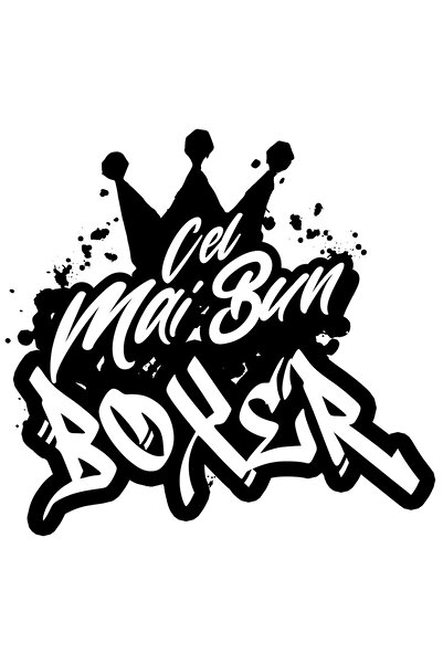 StoryGift Romania Sticker Eticheta 40CM Pentru Cel Mai Bun boxer, Apreciere, Cadou, Rasplata, Multumire cu Margi