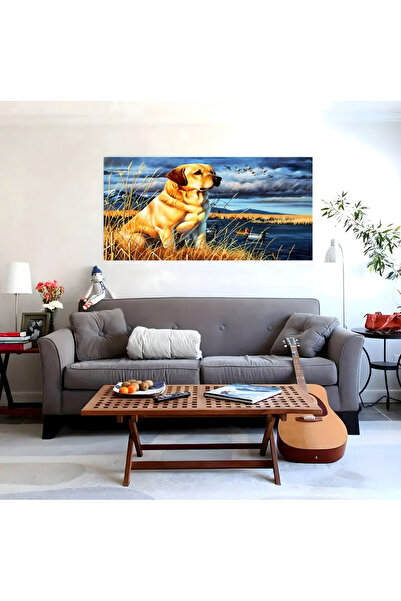 zola XXL mosaic tapestry with diamonds, labrador and duck pattern, 120 x 60 cm