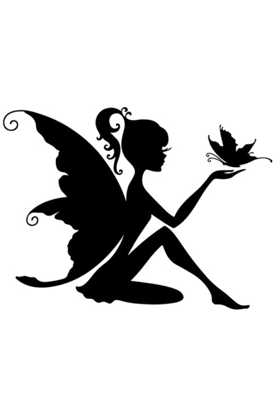 StoryGift Romania Sticker Exterior Cu O Zana La Care Vine Un Fluture , Vinyl ...