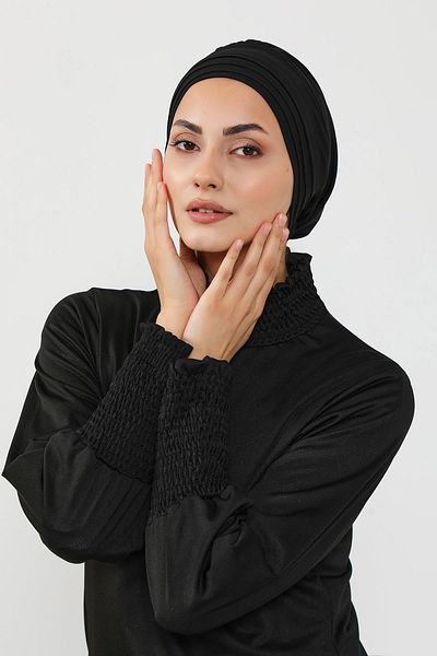 Aisha's Design Pleated Hijab (Sea, Pool) Swimming Cap, B-93Sn