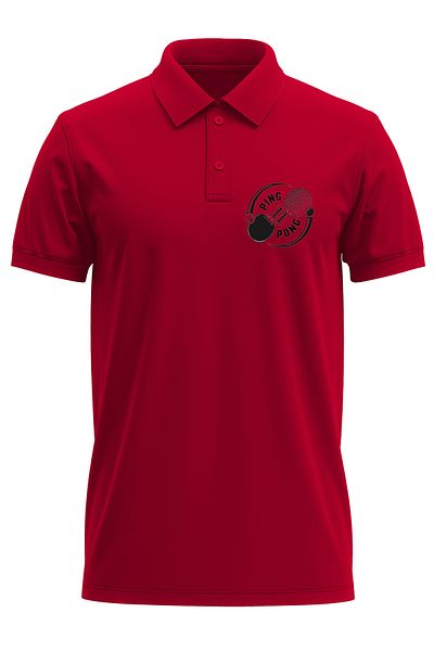 remonz Tricou cu gât polo, 100% bumbac, imprimat cu ping-pong