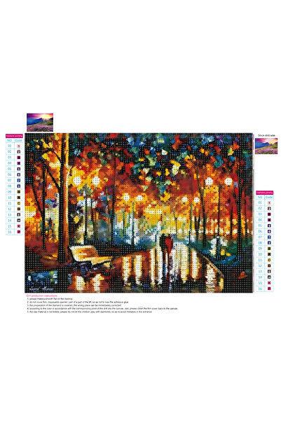 zola XXL mosaic tapestry with diamonds, Lovers and autumn landscape, 120 x 60 cm