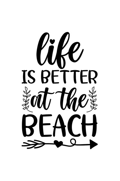 StoryGift Romania Sticker Autocolant 30CM Exterior cu mesajul "Life is better at the beach" - viata e mai buna p
