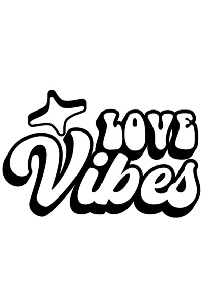 StoryGift Romania Sticker Exterior Cu Textul In Engleza "love Vibes" - Vibrat...