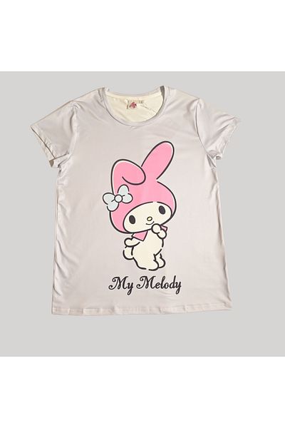MY MELODY WOMENS SHORT SLEEVE PAJAMA SETS , SILKY POLYESTER