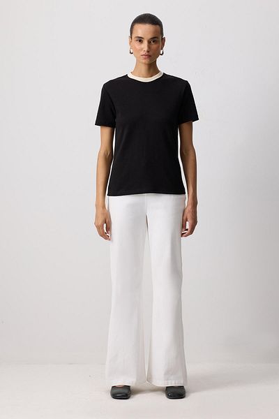 Touché Privé Ribbon Collar Short Sleeve T-Shirt