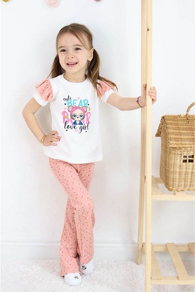 falcomini Girl's Pants T-Shirt. Summer 2-Piece Set 2/6 Years Old