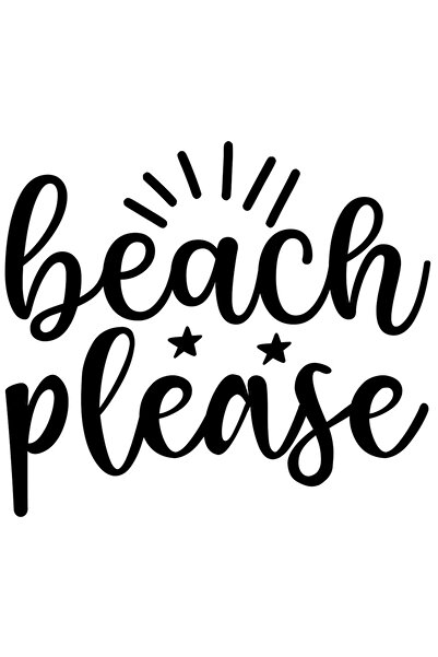 StoryGift Romania Sticker Exterior cu mesajul in engleza "Beach, please" - ir...