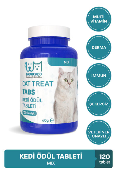 muvicado Kedi Ödül Tableti Mix Kedi Ödülü Deri Tüy Bağışıklık Multivitamin Ta...