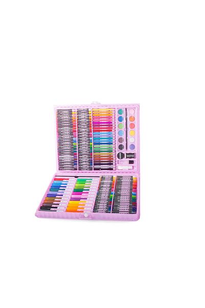 zola Set pictat si desen, gentuta de depozitare, roz, 168 piese, 34x27x4 cm