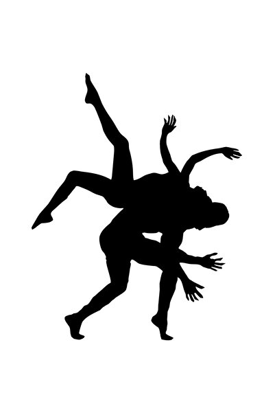 StoryGift Romania Sticker Eticheta 40CM Exterior cu o dansatoare si un dansator in timpul unui dans , Vinyl Negr