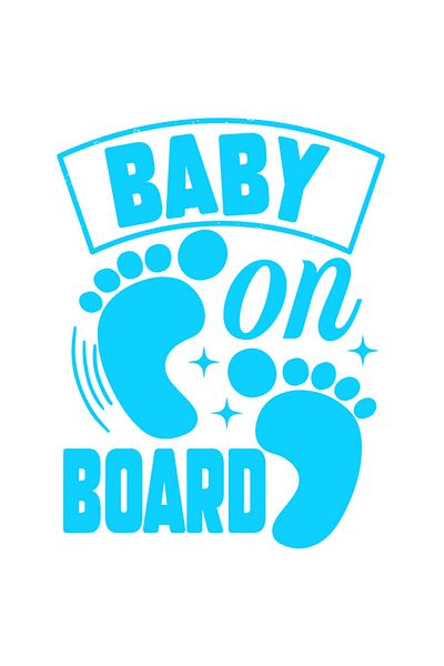 StoryGift Romania Sticker Eticheta 50CM Exterior cu urme de pasi de bebelus si textul "Bebelus la bord" - grija