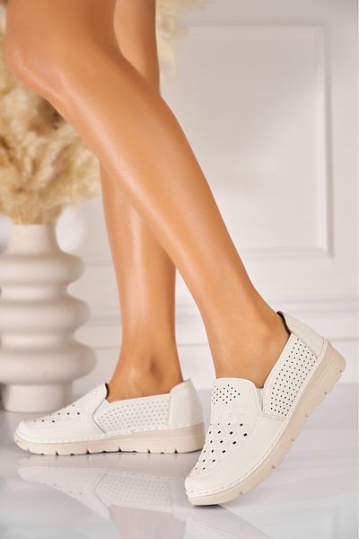 Joana Women's casual shoes in white Keyona ecological leather