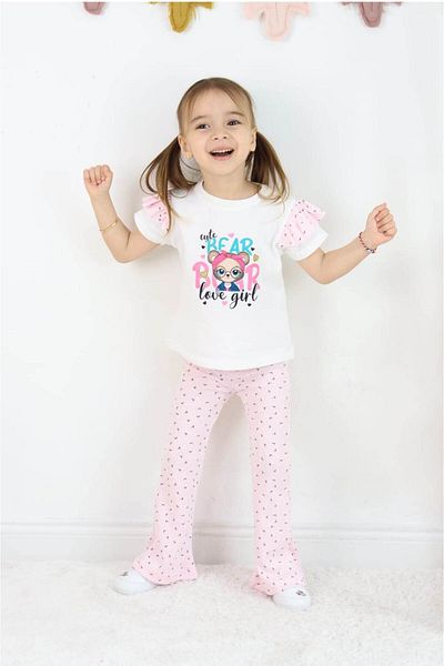 falcomini Girl's Pants T-Shirt. Summer 2-Piece Set 2/6 Years Old