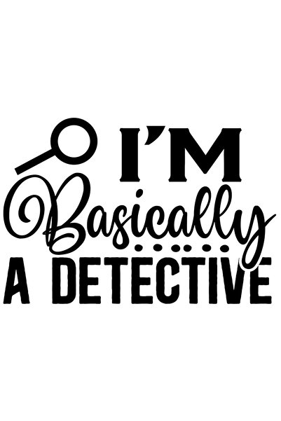 StoryGift Romania Sticker Autocolant 70CM Exterior cu o lupa si mesajul "I'm basically a detective" - practic su