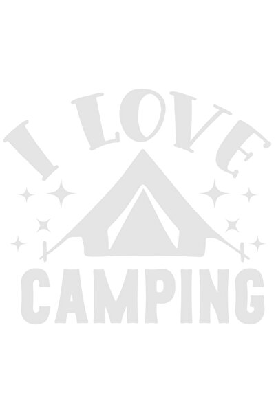 StoryGift Romania Sticker Autocolant 70CM Exterior cu un cort si stelute cu mesajul "I love camping" - iubesc ca