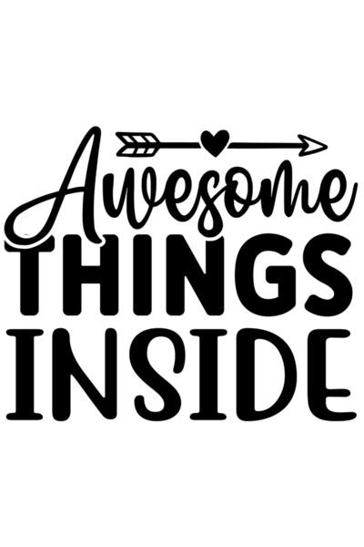 StoryGift Romania Sticker Exterior Cu Inimioara Si Mesajul In Engleza "awesome Things Inside" - Lucruri Uimi
