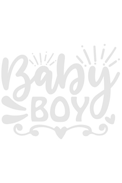 StoryGift Romania Sticker Exterior cu inimioare si textul "Baby boy" - baiete...