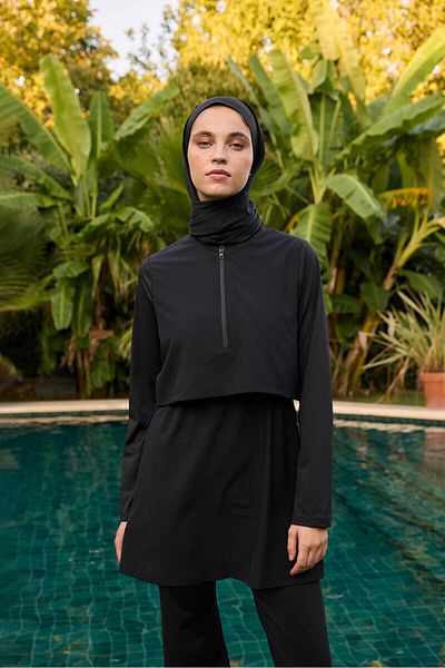 BE BLUE Μαύρο Comfort Hijab Φόρεμα μαγιό