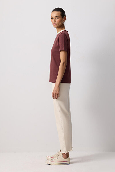 Touché Privé 100% Cotton Ribbed Collar Short Sleeve T-Shirt