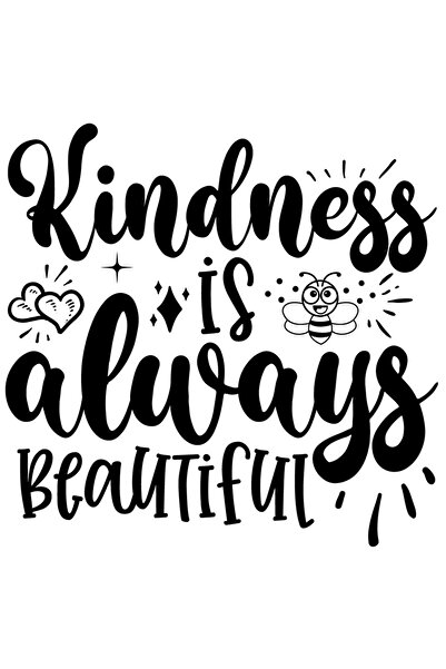 StoryGift Romania Sticker Eticheta 40CM Exterior cu textul "Bunatatea e mereu frumoasa" - ajutor intelegere , Vi