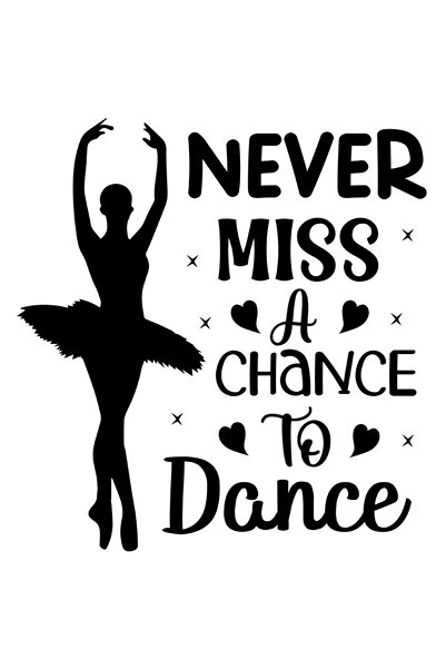 StoryGift Romania Sticker Autocolant 30CM Exterior cu inimioare si textul "Nu rata niciodata o sansa de a dansa"