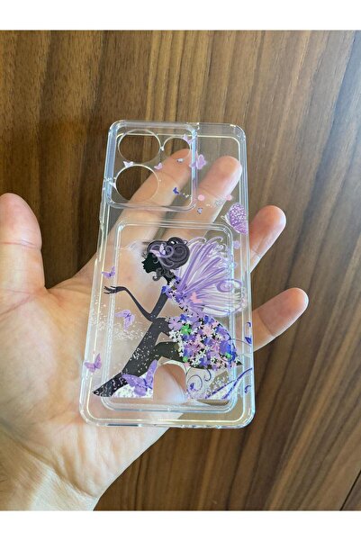 Newon Tecno Camon 20 Fairy Girl Printed Transparent Silicone Phone Case with Card Holder Cover (Compatible with Ck6N)