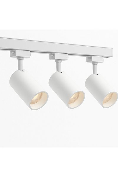 Cata Modern Rail 3 White Spot Lamp Black Body, Without Bulb, 1m Rail System