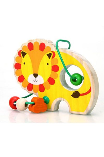 zola Wooden educational toy, Motor skills maze, cute lion, 15.5 x 8 x 12 cm