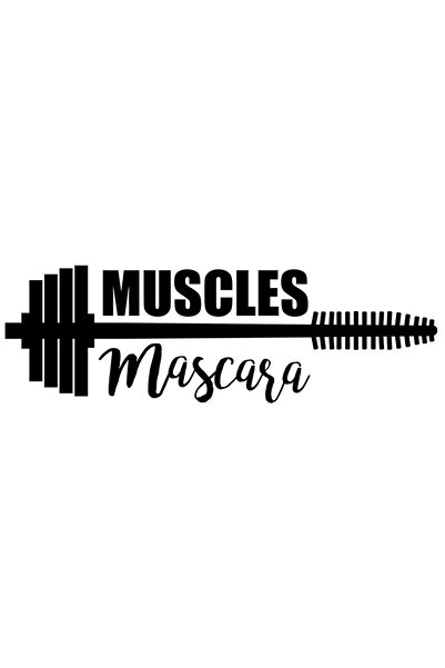 StoryGift Romania Sticker Exterior Cu Ilustratie Afisand O Haltera Si Mesajul "muscles Mascara" - Mascara Pe