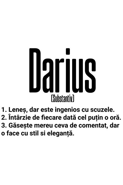 StoryGift Romania Sticker Adeziv 90CM Cu Numele Darius, Amuzant, Lenes, Haios...