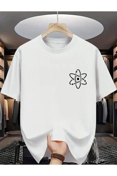 TekTarzz Tricou unisex cu design imprimat cu simbolul Atom