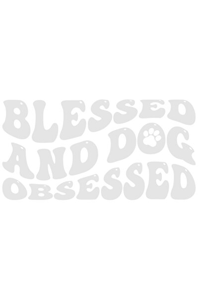 StoryGift Romania Sticker Eticheta 40CM Exterior pentru cei obsedati de caini - binecuvantati , Vinyl Alb, 40 cm