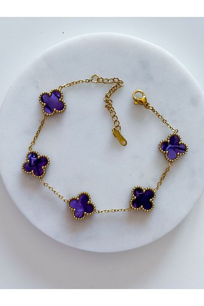 CHARMLUCKY Purple Shiny Multiclar Bracelet