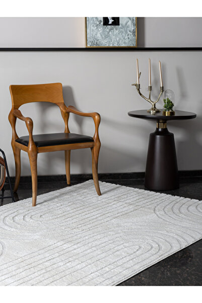 Viviana Home La Passion Iskandinav Salon Halısı Mutfak Halısı Yolluk Beyaz Kr...