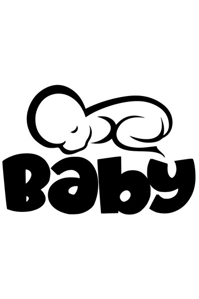 StoryGift Romania Sticker Exterior cu un bebelus si textul in engleza "Baby" ...