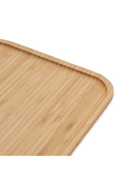 Vadi Bamboo Presentation Plate 25X25 cm Set of 6 - Natural Wooden Square Serving and Snack Plate