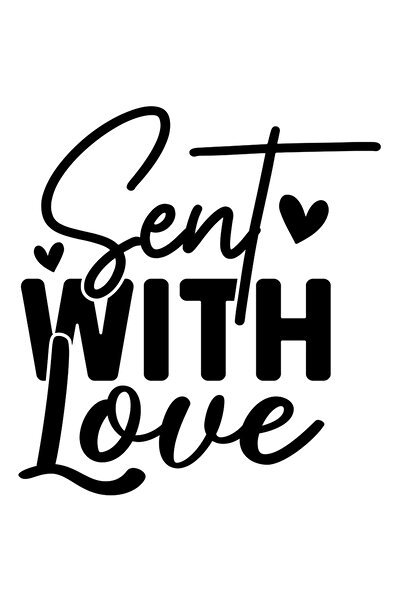 StoryGift Romania Sticker 70CM Exterior with hearts and the message "Sent wit...